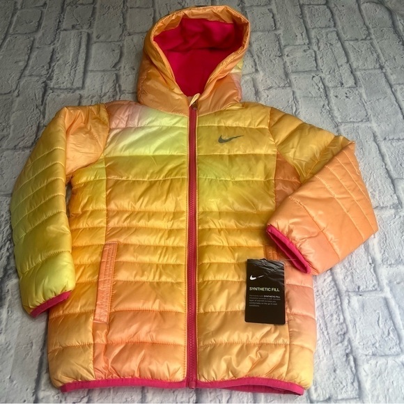 Nike Girls Just Do It Printed Jacket In Hyper Pink size 6 and 7 NEW WITH TAGS - Picture 2 of 12